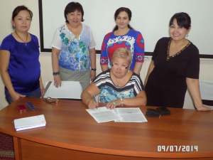 Women signing statement of support